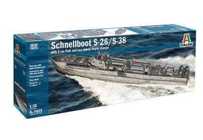 SCHNELLBOOT S26/S38 WITH 2 cm FLAK AND SEA MINES 1/35 99.9 cm