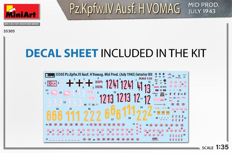 PZ.KPFW.IV AUSF.H VOMAG JULY 1943 1/35 CON FOTOINCISIONI