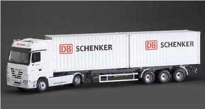 ACTROS W/ 2X20 CONTAINERS TRAILER DB SCHENKER 1/24 LUNGH 69.5 cm