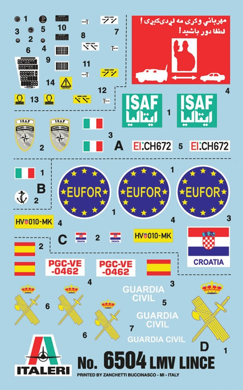 VEICOLO ITALIANO LMV LINCE 1/35 LUNGH 13.8 cm