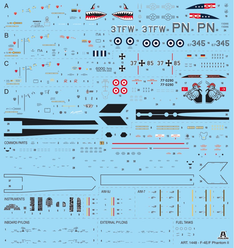 F-4 E/F PHANTOM 1/72 LUNGH 26.7 cm