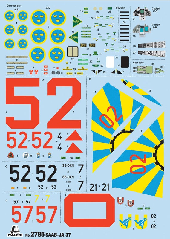 SAAB JA 37/AJ 37 VIGGEN 1/48 LUNGH 34.2 cm