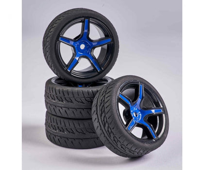 GOMME TASSELLATE 1/10 CON CERCHI BLU