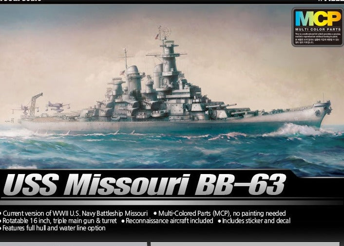 USS MISSOURI BB-63 1/700 LUNGH 385 mm