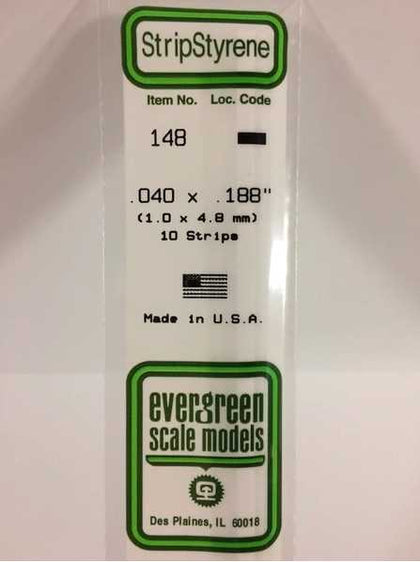 STRIP POLISTRENE 1X2 mm LUNGH 35 cm 10 PZ