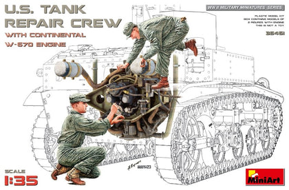 U.S. TANK REPAIR CREW WITH CONTINENTAL W-570 ENGINE 1/35