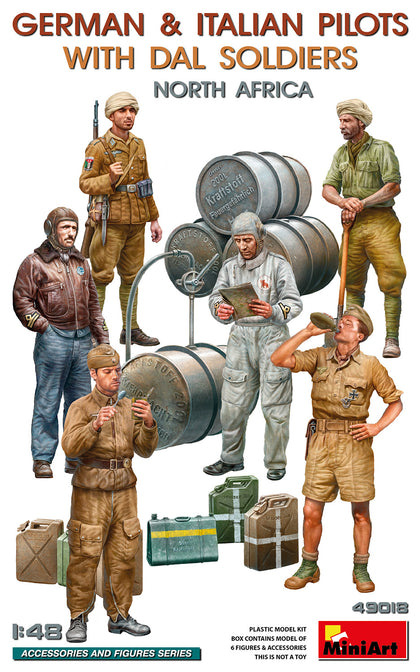 GERMAN & ITALIAN PILOTS WITH DAL SOLDIERS NORTH AFRICA 1/48