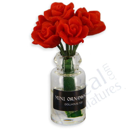 VASO DI VETRO DI ROSE ROSSE