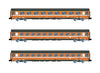 3 CARROZZE EUROFIMA UNA 1° CL+DUE 2° CL EP.IV-V SCALA N FS