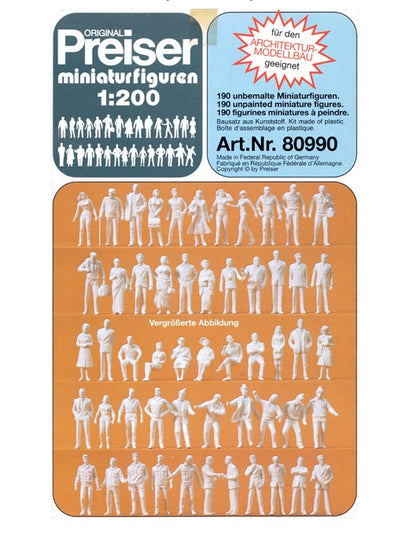 SET 190 FIGURE (PIEDI E SEDUTE) SCALA 1/200 NON VERNICIATE