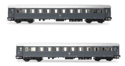 2 CARROZZE TIPO 1946 GRIGIO ARDESIA EP.III-IV H0