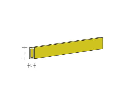 TUBO LAMIERINO RETTANGOLARE OTTONE 2.2X11 mm LUNGH  1 m