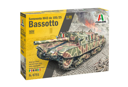SEMOVENTE M43 DA 105/25 BASSOTTO 1/35 LUNGH 17 cm