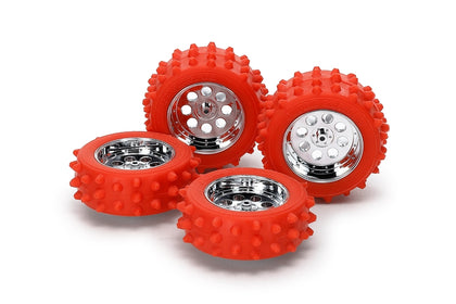 RED SPIKE TIRE & SILVER COLOR PLATED