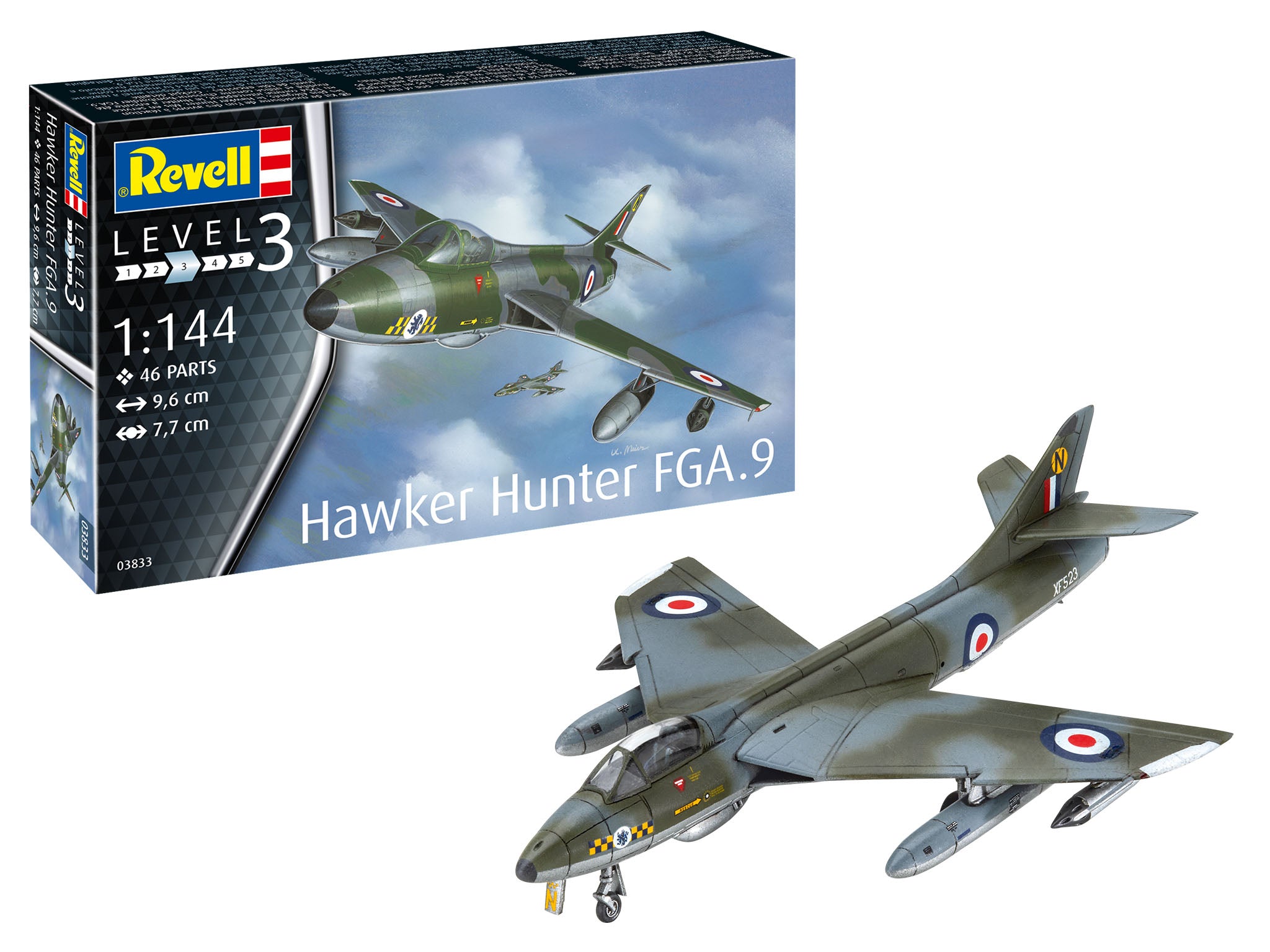 HAWKER HUNTER FGA.9 1/144 LUNGH 9.6 cm