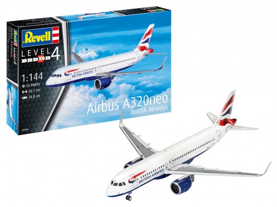 AIRBUS A320NEO BRITISH AIRWAYS 1/144 LUNGH 26.1 cm