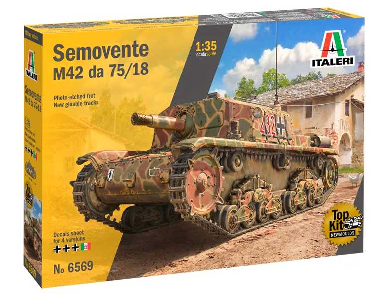 SEMOVENTE M42 DA 75/18 1/35 ITALIANO LUNGH 14 cm