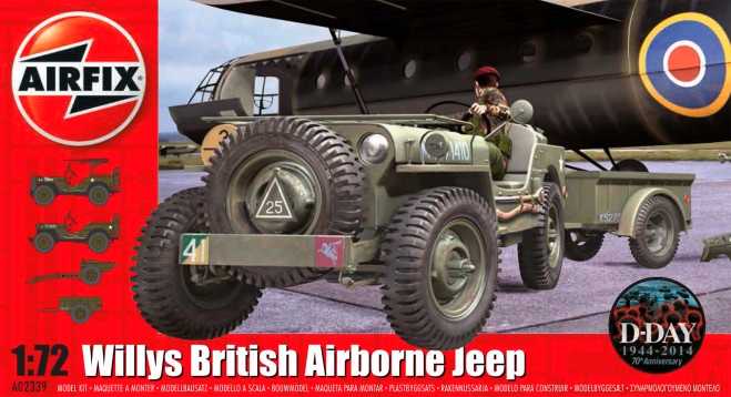 WILLYS BRITISH AIRBORNE JEEP 1/72 LUNGH 57 mm