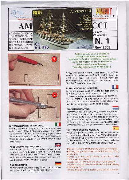 DISEGNO AMERIGO VESPUCCI 1/84 LUNGH 1250 mm
