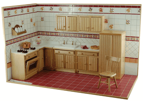 SET CUCINA LEGNO CHIARO 7 PZ