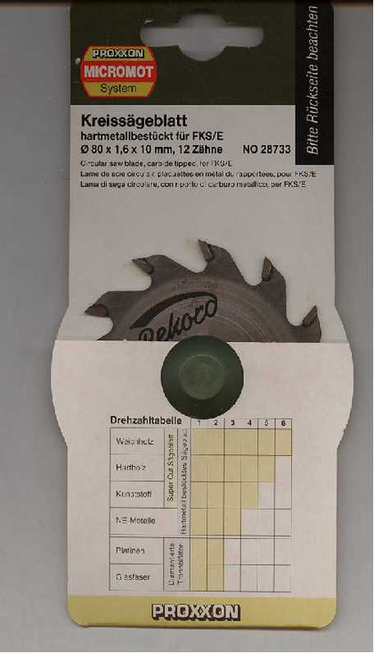 LAMA CIRCOLARE ø 80 mm 12 DENTI PER ART. 28070