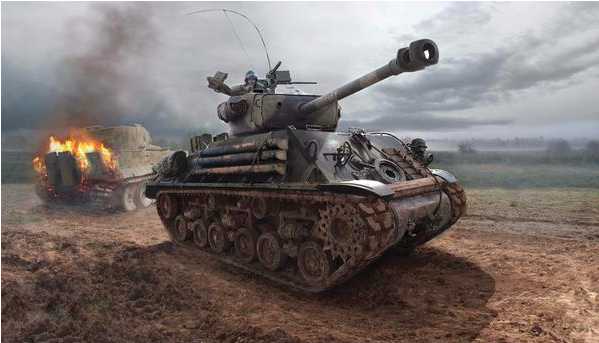 M4A3E8 SHERMAN FURY 1/35 LUNGH 16.8 cm