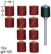SUPPORTO CON 10 CILINDRI ABRASIVI GRANA 120