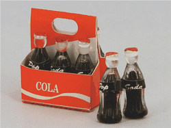 SET 6 BOTTIGLIA COCA COLA IN CESTINO CARTA 2.5x2 H2.8cm