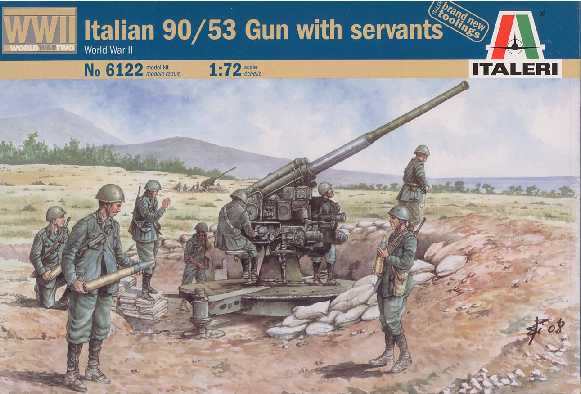 ITALIAN 90/53 GUN WITH SERVANTS 1/72