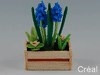 FIORI BLU IN VASO DI LEGNO 3.5x2x5 H