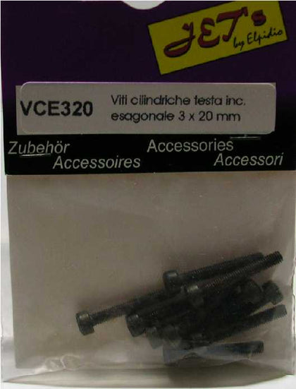 VITI CILINDRICHE BRUGOLA ESAGONALE BRUNITE ACCIAIO 3X20 MM 10 pz