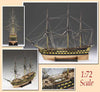 DISEGNO HMS VANGUARD 1787 1/72 LUNGH 117 cm