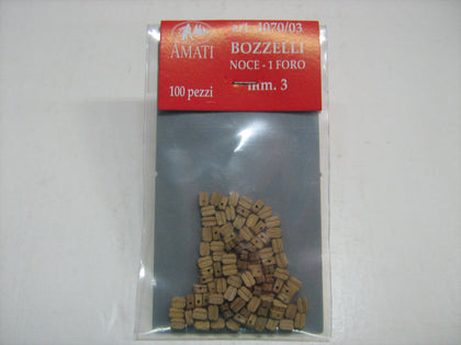 100 BOZZELLI NOCE 3 mm 1 FORO