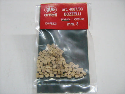 BOZZELLO BOSSO 3 mm 1 FORO 100 pz