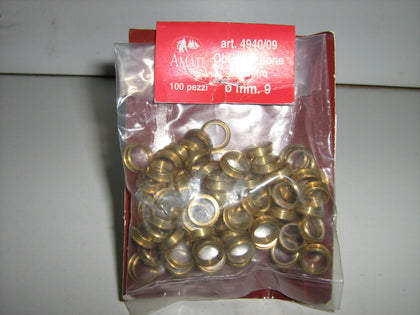 OBLO' IN OTTONE CON VETRO 9 mm cadauno