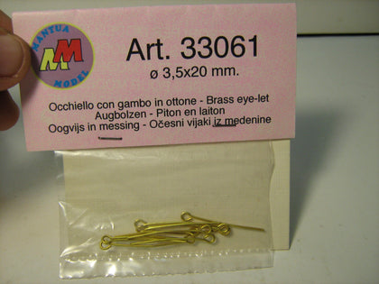 OCCHIELLO DI OTTONE 3.5X20 mm 10 pz