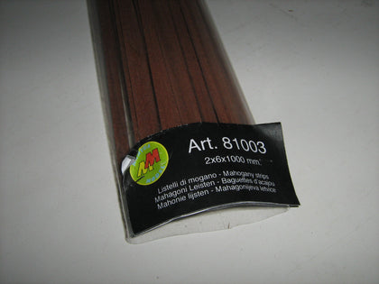 LISTELLO MOGANO 2X6X1000 mm