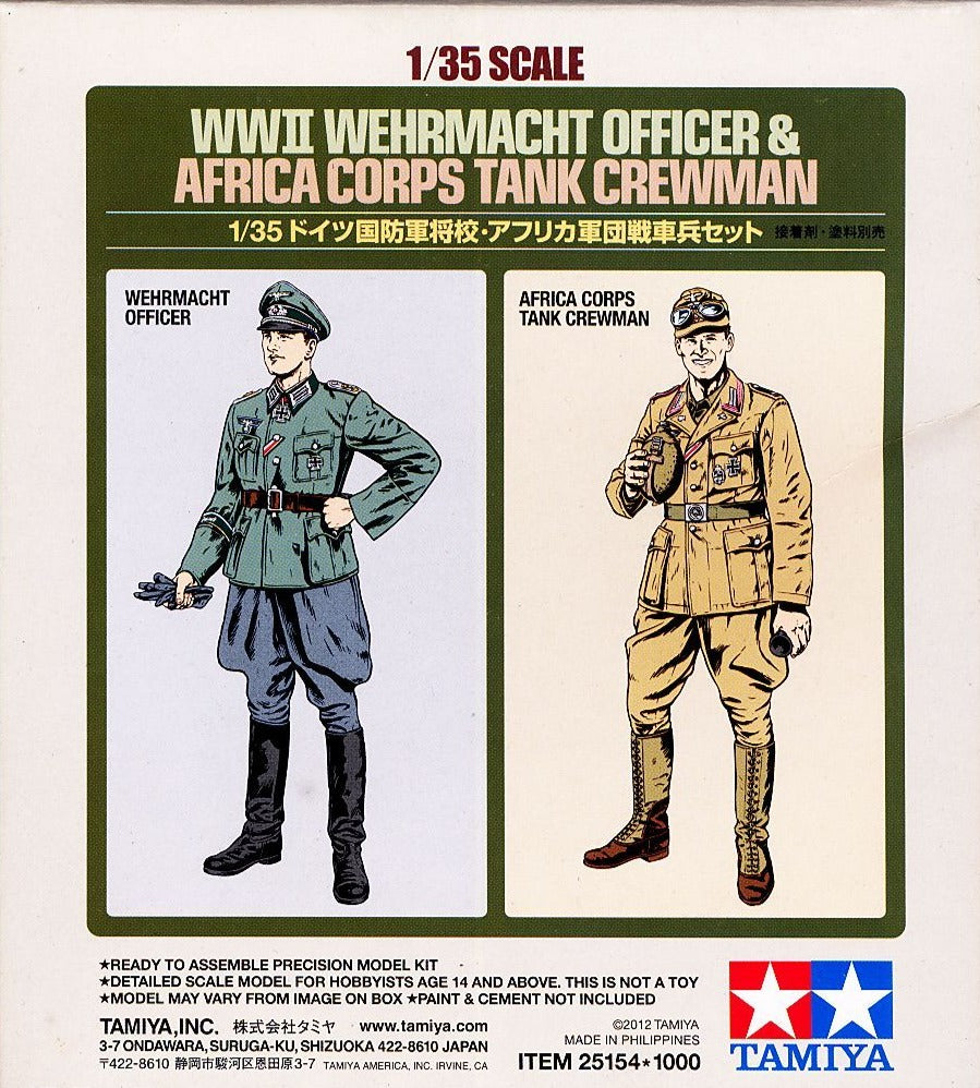 WWII WEHRMACHT OFFICER & AFRICA CORPS TANK CREWMAN 1/35