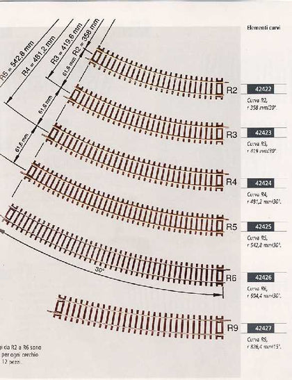 BINARIO CURVO R3 419 mm 30° ROCO LINE
