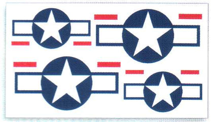 DECAL STELLE E STRISCE STATUNITENSI WWII E MODERNE 17.8 & 25.4 cm