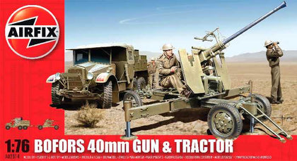 BOFORS 40mm GUN & TRACTOR 1/76 LUNGH 145 mm