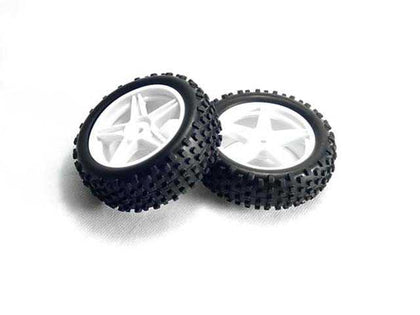 COPPIA GOMME FUORISTRADA ANTERIORI 1/10 MONTATE