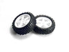 COPPIA GOMME FUORISTRADA ANTERIORI 1/10 MONTATE