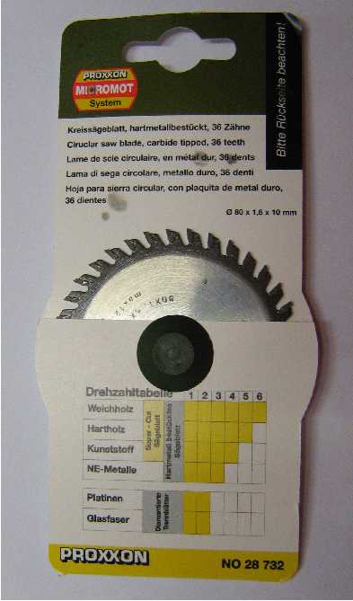 LAMA SEGA CIRCOLARE METALLO DURO 36 DENTI 80X1.6X10 mm