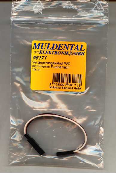 PROLUNGA TIPO FUTABA LUNGH 10 cm CAVO 0.25 mm CONTATTI DORATI