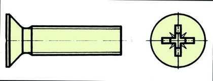 VITE NYLON 3X10 mmTESTA SVASATA CROCE (10 PZ.)