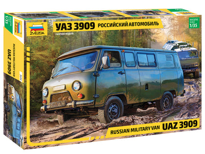 RUSSIAN MILITARY VAN UAZ 3909 1/35 LUNGH 12.7 cm