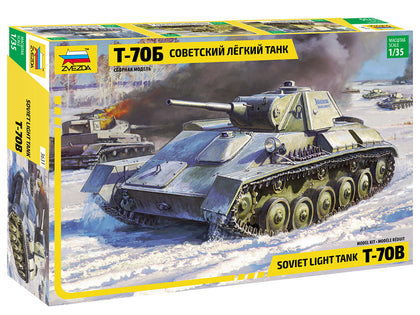 SOVIET LIGHT TANK T-70B 1/35 LUNGH 21.2 cm